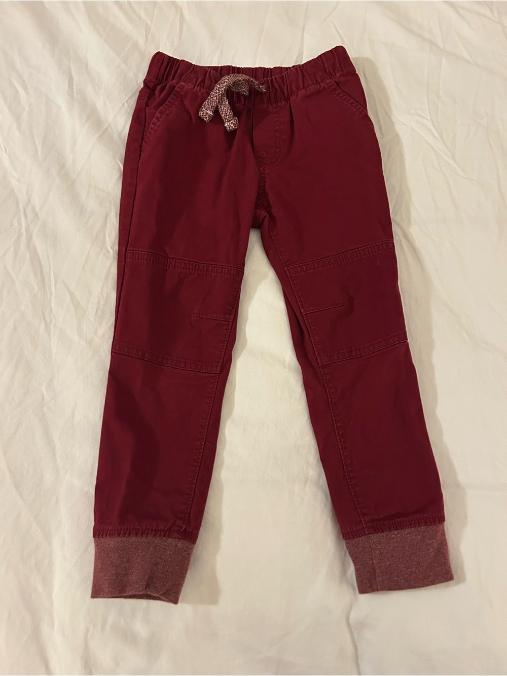 Cat & Jack Maroon Jogger Pants with Heathered Cuffs